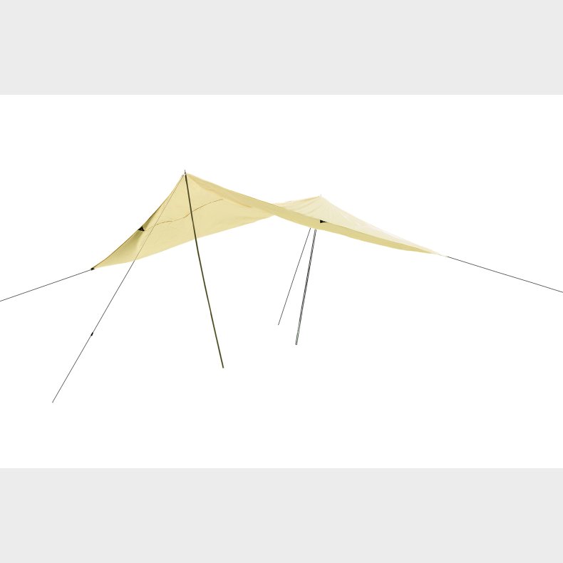 Happy People | Solsejl 3 x 4 meter - Sandfarvet, inkl. 2 stnger