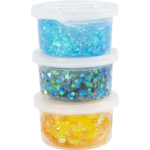 Creativ Company | Sequin Clay 3 x 60 gr. - Bl� & gul