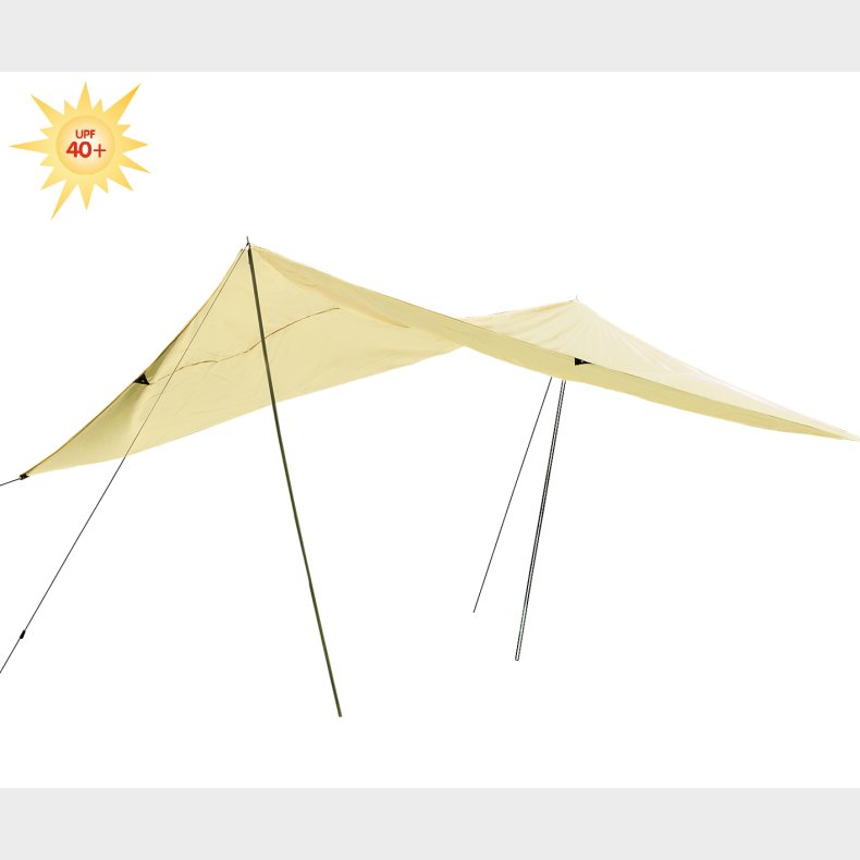 Happy People | Solsejl 4 x 5 meter - Sandfarvet, inkl. 2 stnger