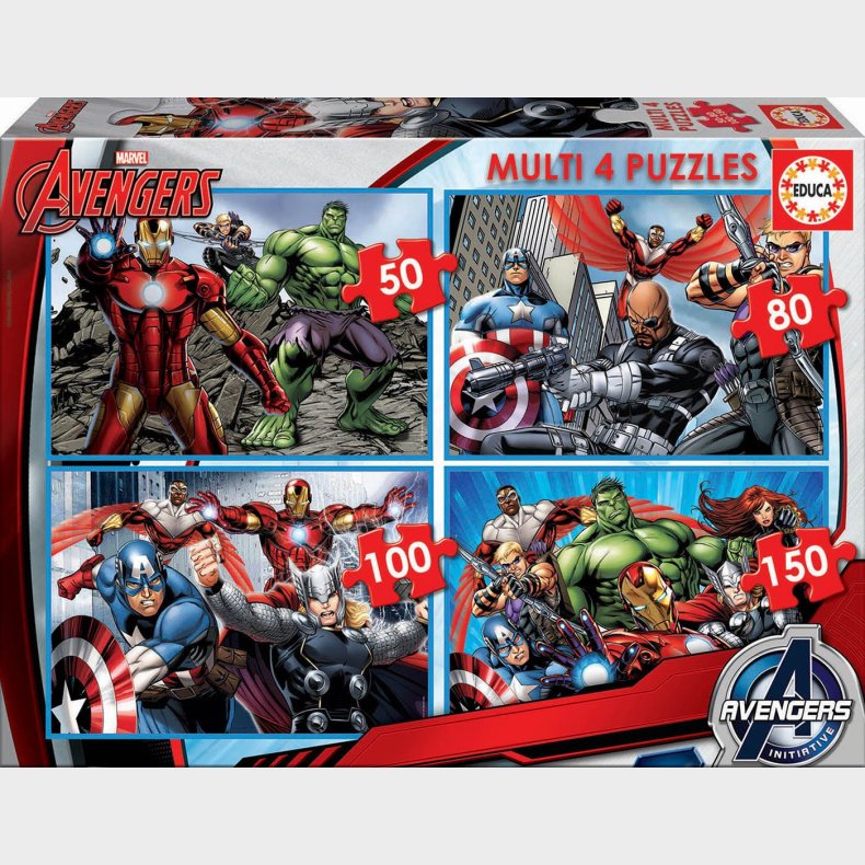 Educa Marvel Avengers Puslespil 4-i-1