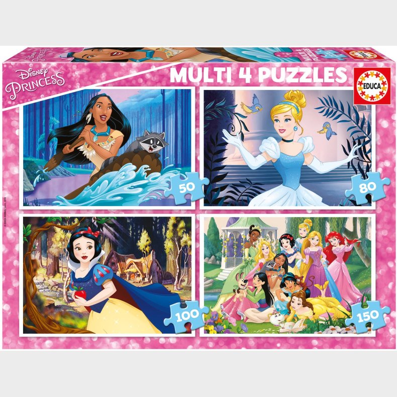 Educa Disney Princess Puslespil 4-i-1