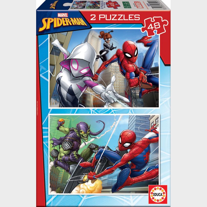 Educa Marvel Spider-Man Puslespil 2x48 Brikker