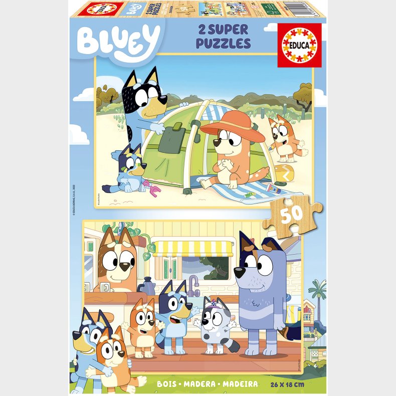 Educa Bluey Trpuslespil 2x50 Brikker