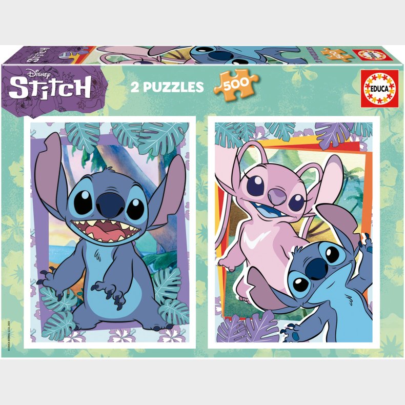 Educa Disney Stitch Puslespil 2x500 Brikker