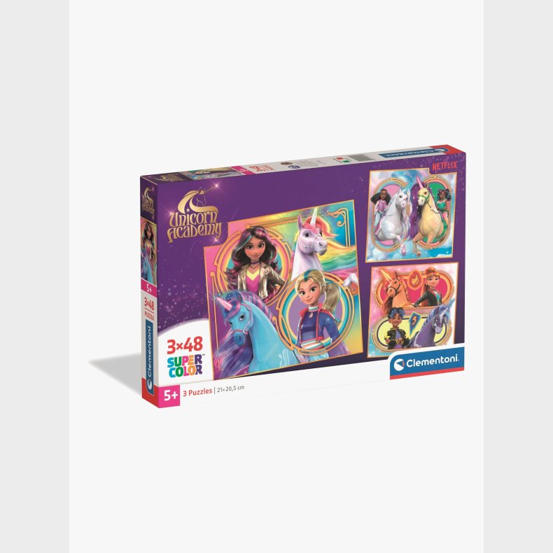Clementoni Unicorn Academy Puslespil 3x48