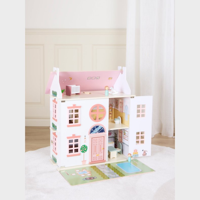 Alice &  Fox Dukkehus med Mbel &  4 Dukker, Pink