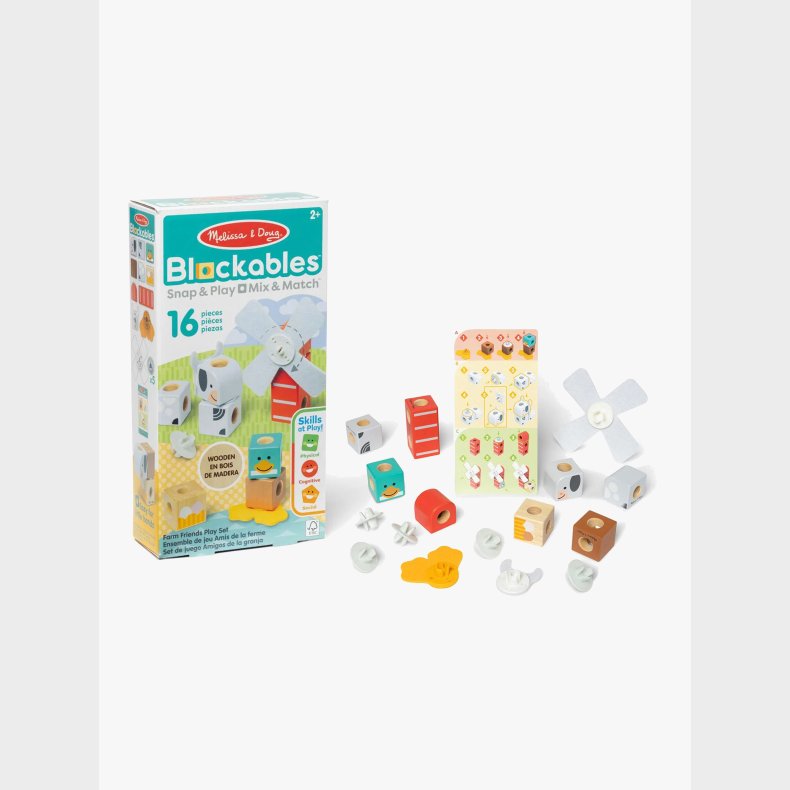 Melissa &  Doug Blockables Byggest Bondegrdsdyr 16 Dele