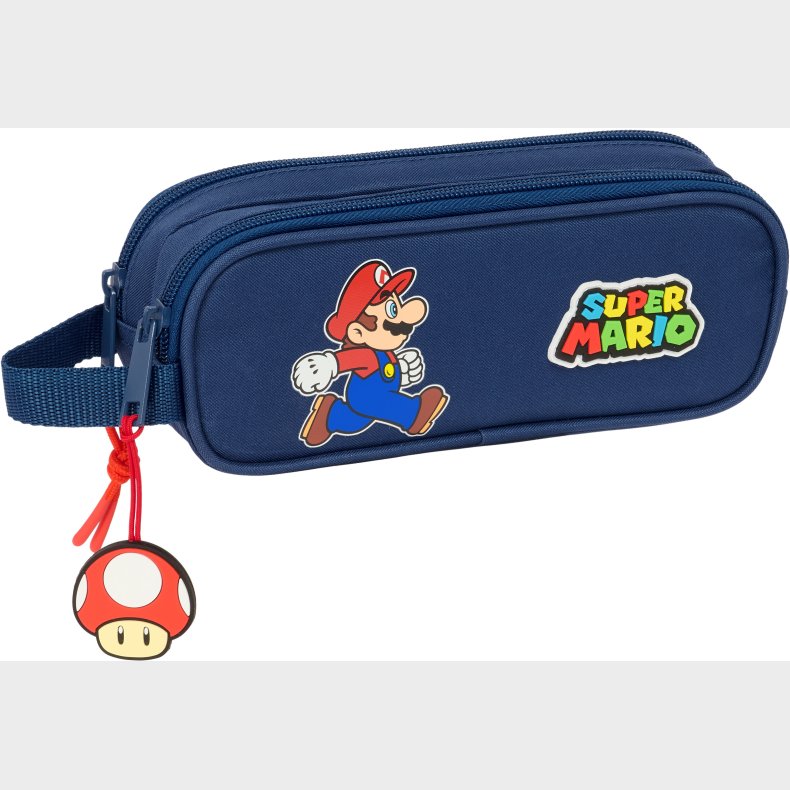 Nintendo Super Mario Dobbelt Penalhus Trick, Mrkebl/Rd