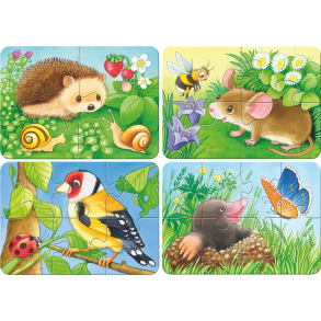 Ravensburger | Puslespil m. 2-8 brikker - Dyrene i haven, 4 stk