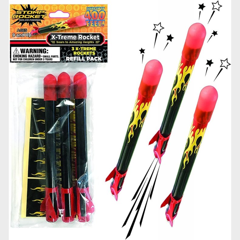 Stomp Rocket | Stomp Rocket tilbehr - X-Treme raketter, 3 stk