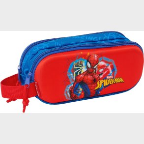 Marvel Spider-Man 3D Dobbelt Penalhus, Rd/Marinebl