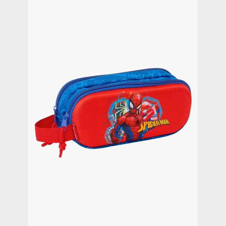 Marvel Spider-Man 3D Dobbelt Penalhus, R�d/Marinebl�