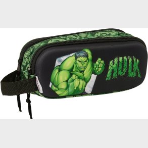 Marvel Avengers 3D Hulken Dobbelt Penalhus, Bl/Grn