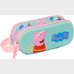 Gurli Gris 3D Dobbelt Penalhus, Lyserd/Grn