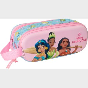 Disney Princess 3D Dobbelt Penalhus, Lyserd/bl