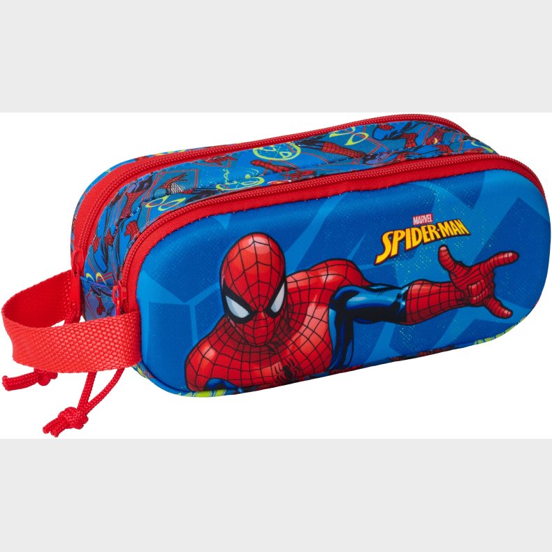 Marvel Spider-Man 3D Dobbelt Penalhus, Bl