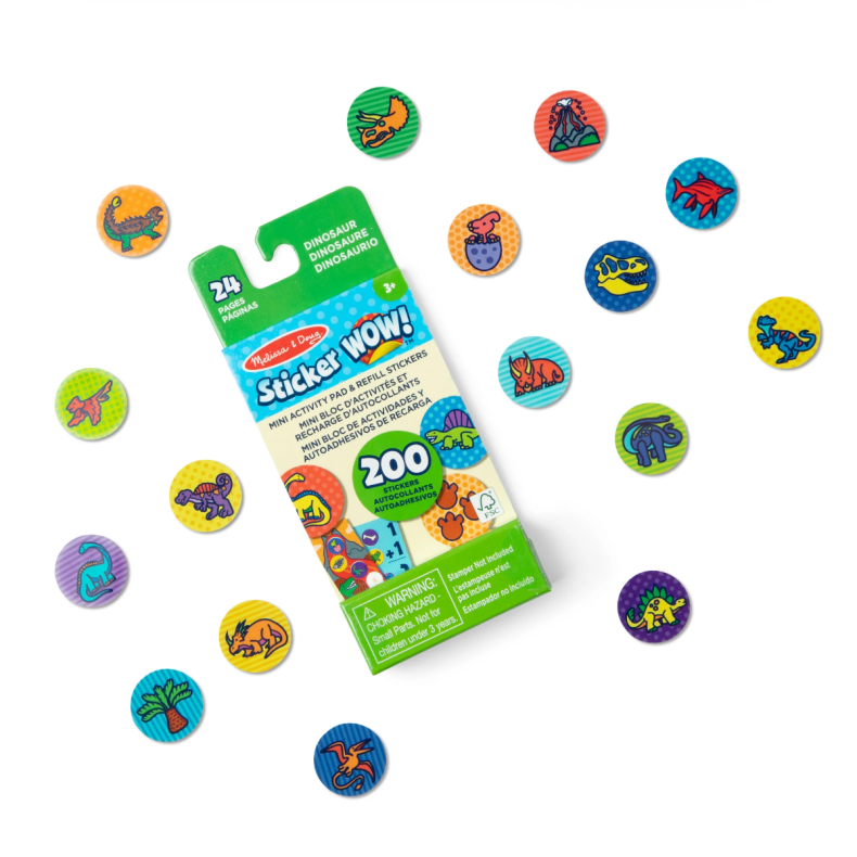 Melissa & Doug | Sticker WOW! tilbehr refill - Dinosaur, 200 stk