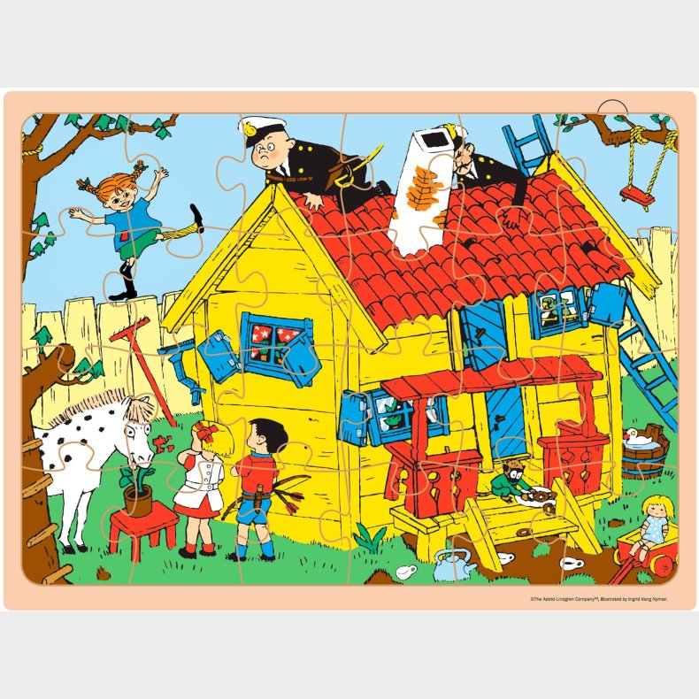 Barbo Toys Pippi Langstrmpe Rammepuslespil i Tr 24 Brikker
