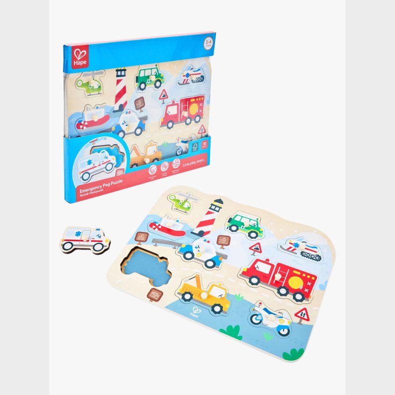 Hape Knoppuslespil Udrykningsk�ret�jer 10 Brikker