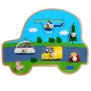 Barbo Toys Gurli Gris Knoppuslespil i Tr Transportmidler 6 Brikker