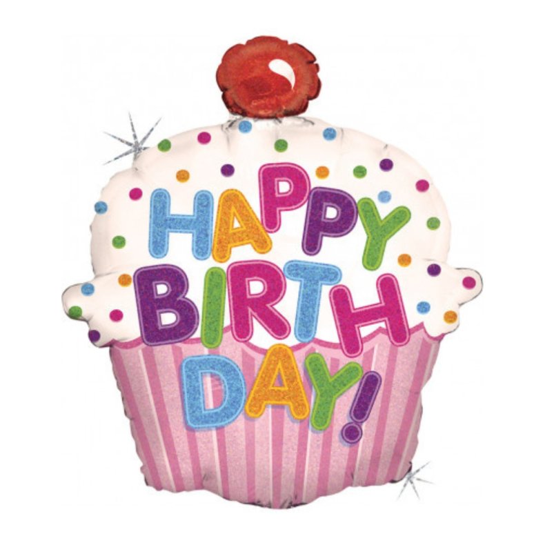 Folieballon - Fdselsdag, H: 79 cm