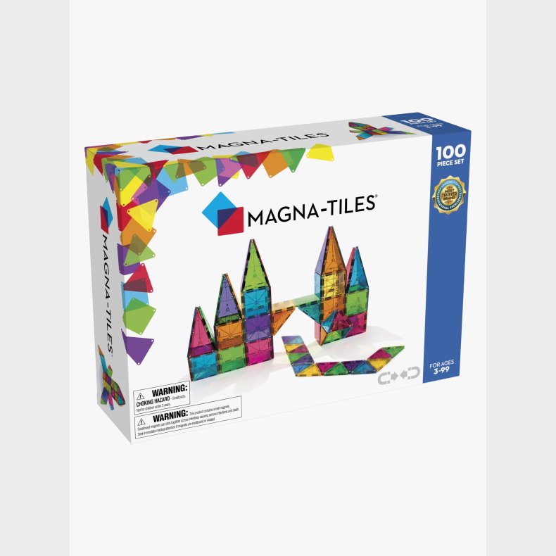 MAGNA-TILES Clear Colours Bygges�t 100 Dele