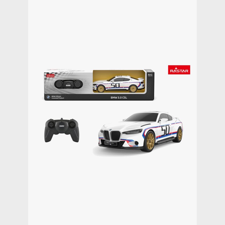 Rastar BMW 3.0 CSL Fjernstyret Bil 1:24, Hvid