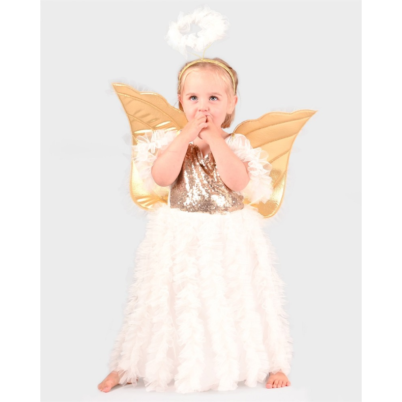 Den Goda Fen | Englekjole inkl. vinger & glorie - Flere str. 4-6 r