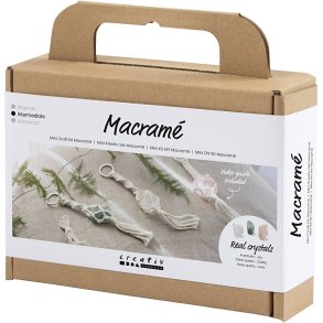Creativ Company | Macram kit mini - Ngleringe m. krystaller, 3 stk