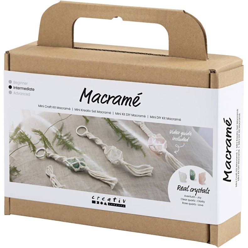 Creativ Company | Macram kit mini - Ngleringe m. krystaller, 3 stk