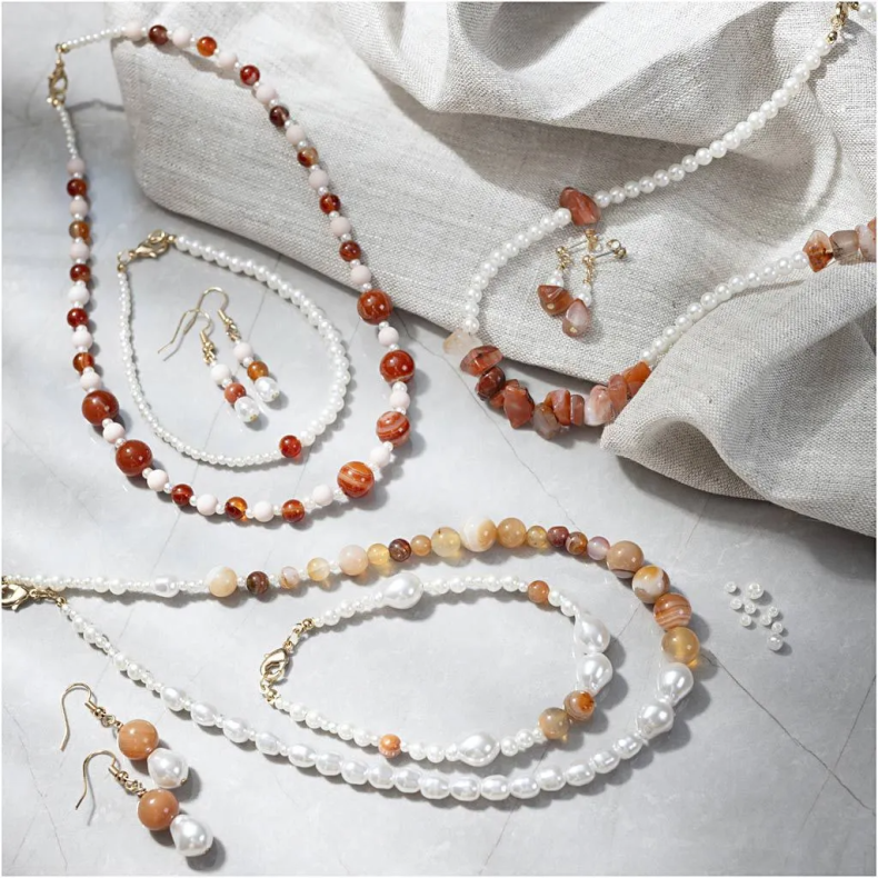 Creativ Company | Smykkekit - Agater & voksperler