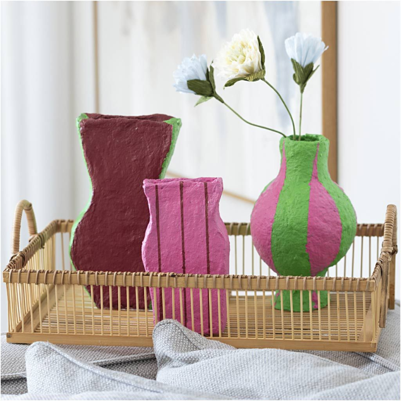 Creativ Company | Modelleringskit med pulp - Vaser, 3 stk