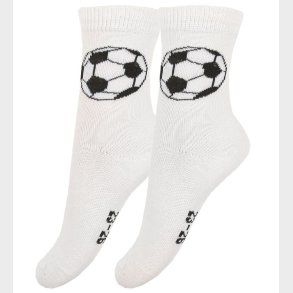 Fuzzies Str�mper - 2-Pak - Hvid m. Fodbolde