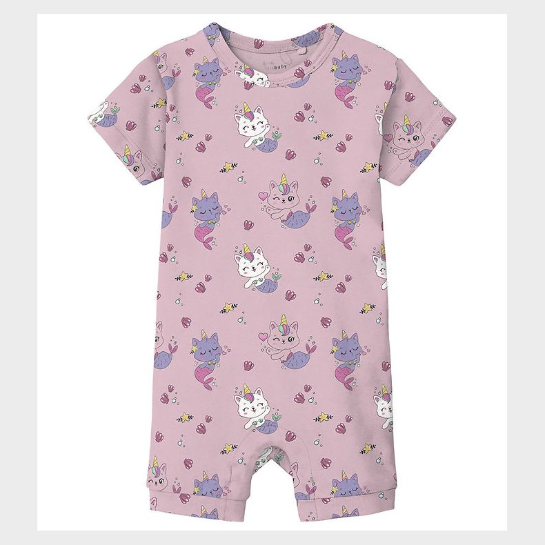 Name It Sommerdragt - NbfVandora - Parfait Pink m. Havfruekatte