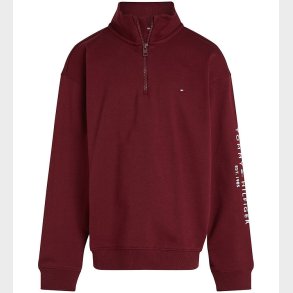 Tommy Hilfiger Sweatshirt - U Essential - Half Zip - Deep Rouge