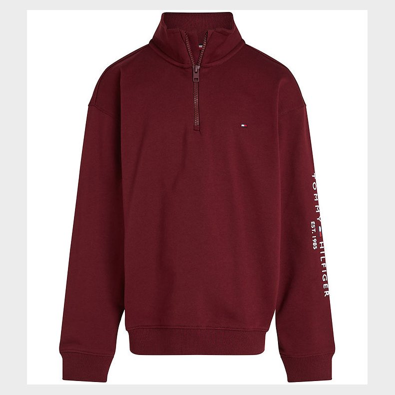 Tommy Hilfiger Sweatshirt - U Essential - Half Zip - Deep Rouge