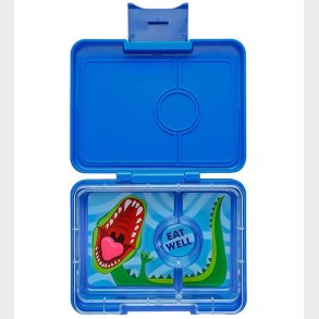 Yumbox Madkasse m. 3 Rum - Bento Snack - Surf Blue - Dino Tray