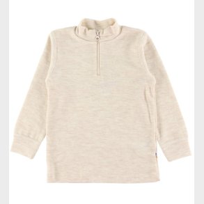 Joha Bluse - Uld - Zipper - Creme