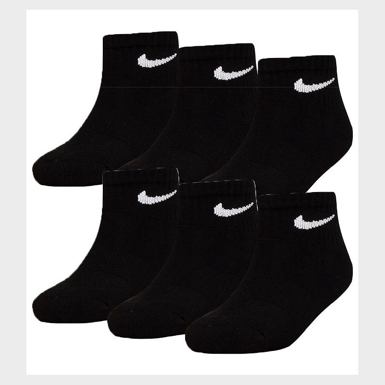 Nike Ankelstrmper - Cushioned - Dri-Fit - 6-pak - Sort