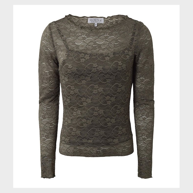 Hound Bluse - Lace Top - Army Green