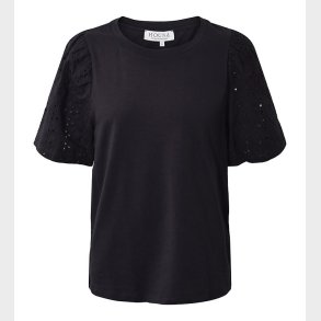 Hound T-Shirt - Puff Sleve Top - Black