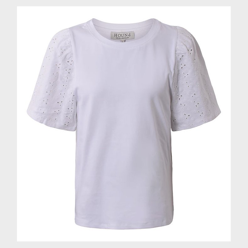 Hound T-Shirt - Puff Sleve Top - White