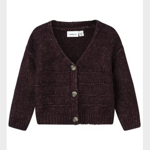 Name It Cardigan - Strik - NmfNetrille - Plum Perfect m. Hulmns