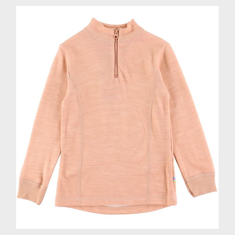 Joha Bluse - Uld/Bambus - Zipper - Fersken