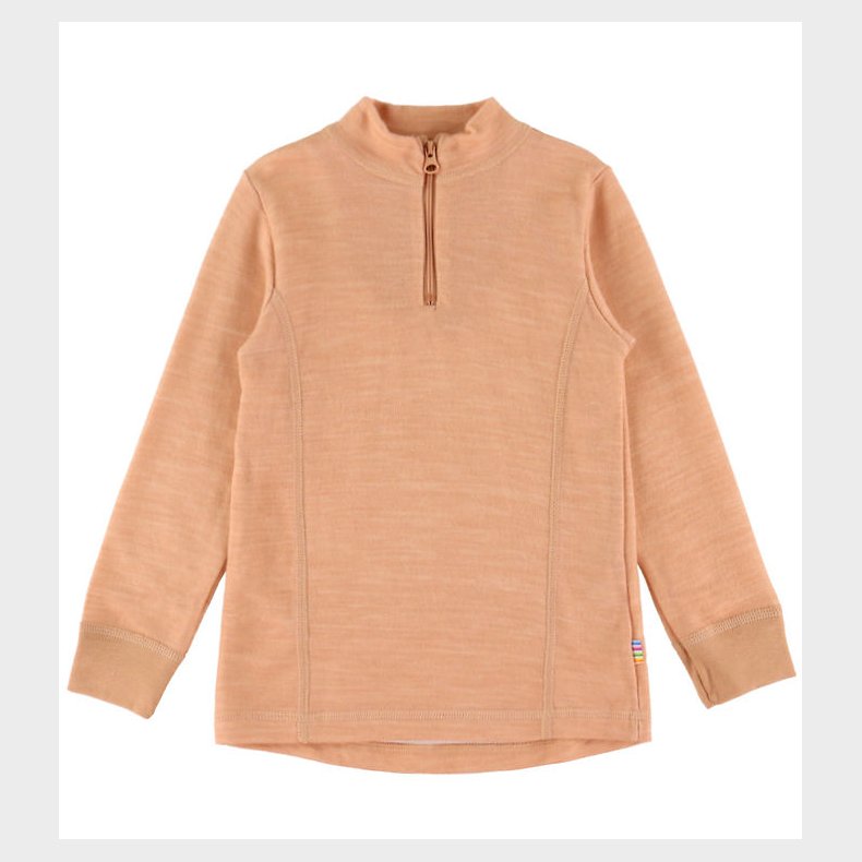 Joha Bluse - Uld/Bambus - Zipper - Fersken