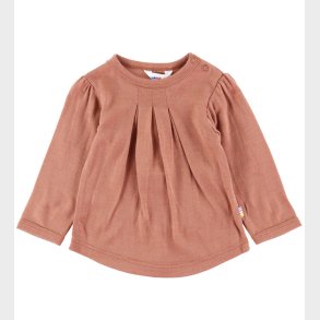 Joha Bluse - Uld - Rd/Brun