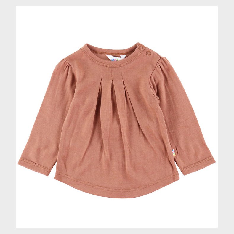 Joha Bluse - Uld - Rd/Brun
