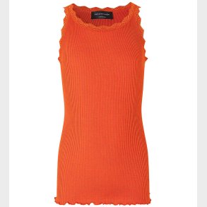 Rosemunde Top - Silke/Bomuld - Cherry Tomato m. Blonder