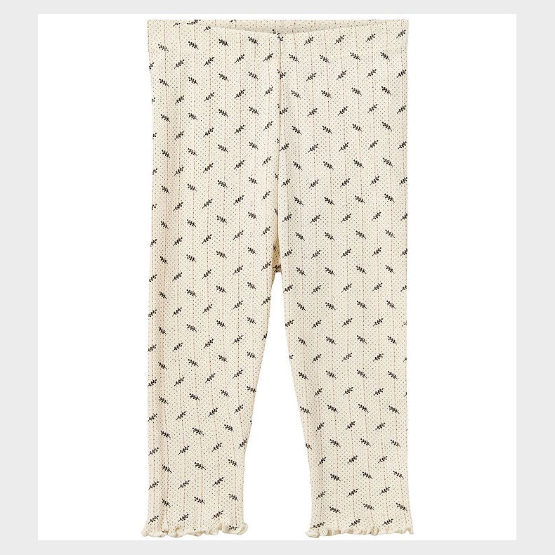 Sofie Schnoor Leggings - Naline - Antique White m. Print/Hulmns