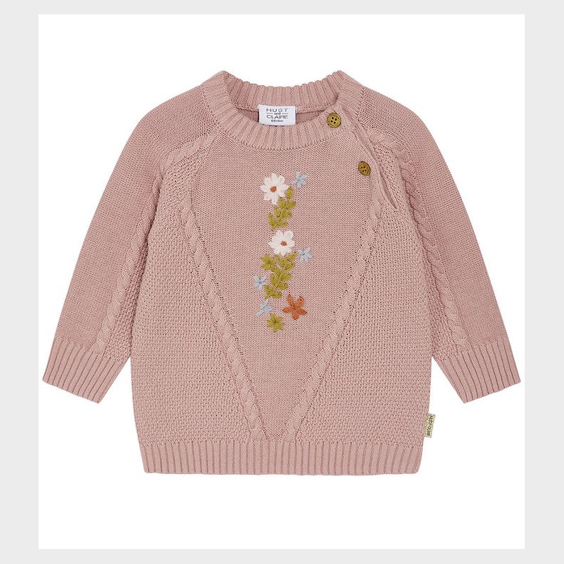 Hust and Claire Bluse - Strik - Panya - Dusty Rose m. Blomster